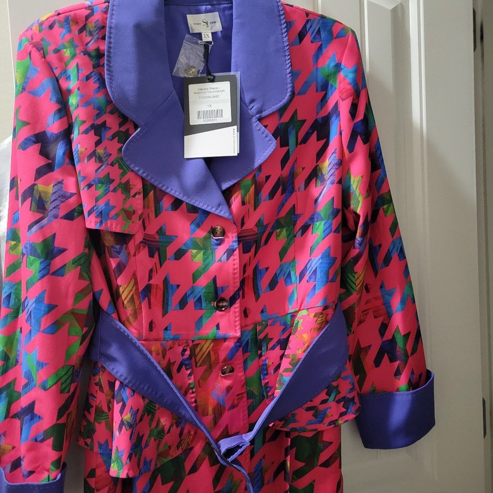 Sassy Jones Waverly Houndstooth Blazer NWT